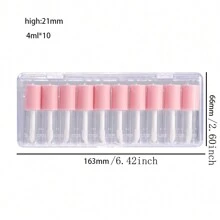 1 Pack 4ml Lip Gloss Empty Plastic Tubes Mini Clear Lipgloss Packaging Container Lipstick Bottles Refillable Empty Bottle - Pink - View 2