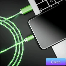 1pc 3.3FT/39.3inch Glowing Cable Mobile Phone Charging Cables LED Light Micro USB  Charger Compatible With Samsung Xiaomi For  Charge Wire Cord - Green - View 1