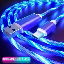 1pc 3.3FT/39.3inch Glowing Cable Mobile Phone Charging Cables LED Light Micro USB  Charger Compatible With Samsung Xiaomi For  Charge Wire Cord - Green - View 5