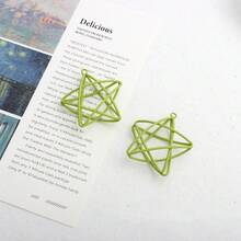 2 件裝時尚鋅合金鏤空線和五角星形吊墜,適合 Diy 手鍊、項鍊或耳環製作,適合女士日常佩戴 - 彩色 - 查看 5