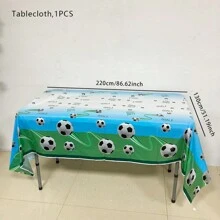 New Football Pattern Disposable Tablecloth, 130*220cm - Green - View 2