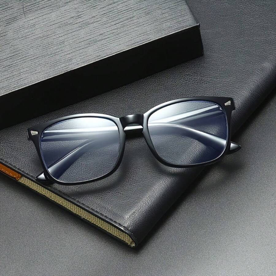 1pc Glasses, Unisex, Reduce Eye Strain From Computer, Tv, Phone And Gaming - Black - View 1