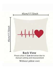 2pcs Heart Pattern Decorative Pillowcase, Pillow Core Not Included, For Home Decoration And Festive Parties - Multicolor - View 3