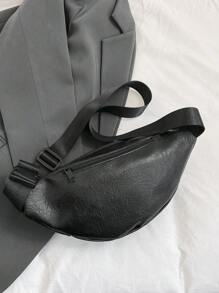 採購商品包括時尚寬頻腰包、多口袋戶外旅行胸包、女士pu斜背包 - 黑色 - 查看 4