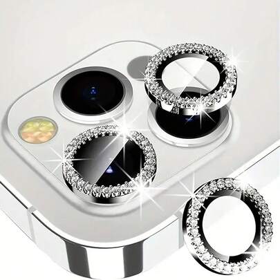 3 件彩色水钻相机镜头保护膜适用于 Apple 17/17Air/17pro/17promax/16/16pro/16plus/16promax/16 14 Pro 6.1 英寸 /14 Pro Max 6.7 英寸，嵌入式人造钻石闪亮相机盖钢化玻璃适用于 Apple 14 Pro Max /14 Pro/15/15Promax/15Pro [完美贴合] - 人造钻石多色