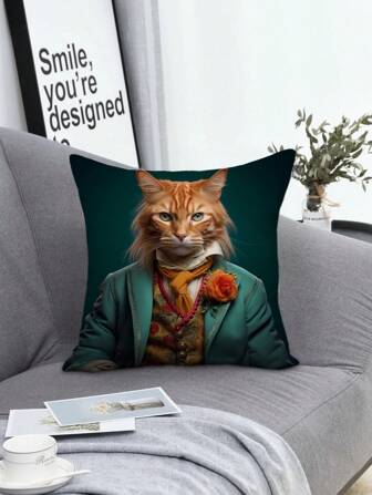 Cat Paw Print Pattern Decorative Throw Pillow Case For Bedroom, Sofa