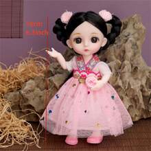 1pc 16cm Exquisite Doll, Decorative Gift, Movable Realistic Joint Puzzle Toy Doll Set, Chinese Style Doll, Cute Doll With Clothes And Shoes, New Year Gift, Model Gift, Toy (Some Accessories Sent Randomly), Room Decor - Pink - View 3