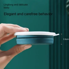 Silicone Folding Cup Portable Creative Mini Extendable Cup With Lid For Business Travel Outdoors - Blue - View 3