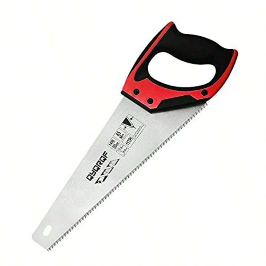 14 In. Pro Hand Saw, 11 TPI Fine-Cut Soft-Grip Hardpoint Handsaw Perfect For Sawing, Trimming, Gardening, Pruning & Cutting Wood, Drywall, Plastic Pipes & More, Sharp Blade, Comfortable Ergonomic Non-Slip Handle - Red - View 1
