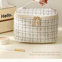 Neceser Portátil Estilo Ins De Gran Capacidad, 1 Unidad, Para Viaje O Almacenamiento De Cosméticos - bolsa de almacenamiento portátil - Ver 7