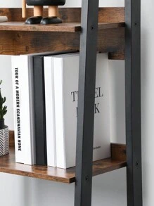 VASAGLE Étagère Échelle à 4 Niveaux, Bibliothèque, Étagère de Rangement, pour Salon, Bureau, Chambre, Cuisine, Cadre en Métal, Facile à Assembler, Style Industriel, Marron Rustique et Noir - Tabac - Voir 4