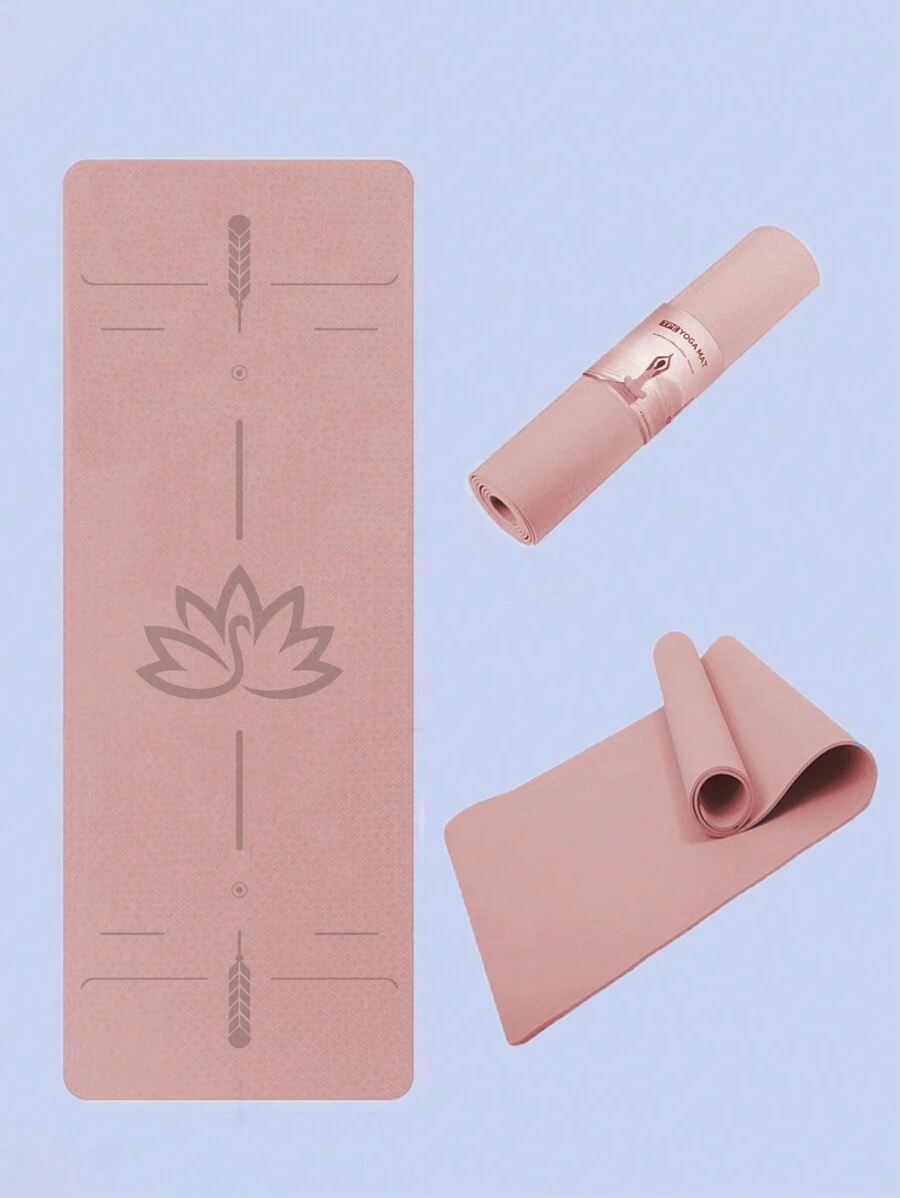 Tpe Non-Slip Position Line Yoga Mat For Women Home Dance Fitness Mat - Pink - View 1