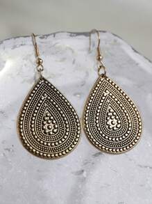 水滴形耳墜 - 銅色 - 查看 8