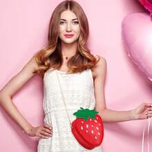 7入組水果珠寶套裝,手拿包鏈條草莓袋可愛吊墜耳環項鍊手鐲,適用於女孩的生日約會毕业典礼婚禮母親節訂婚情人節 - 彩色 - 查看 6