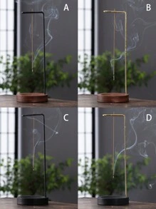 1入組木質香薰架，香薰燃燒器，帶香薰架的灰蕊盤，翻轉香薰架，用於家居裝飾，瑜珈，水療和冥想 - 彩色 - 查看 1