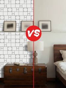 9入組簡單圖案牆貼,3.94x7.87英寸,pvc光面瓷磚白色裝飾貼紙,適用於廚房和浴室後擋板,防水剝離式貼紙,可拆卸diy家裝壁貼 - 彩色 - 查看 10