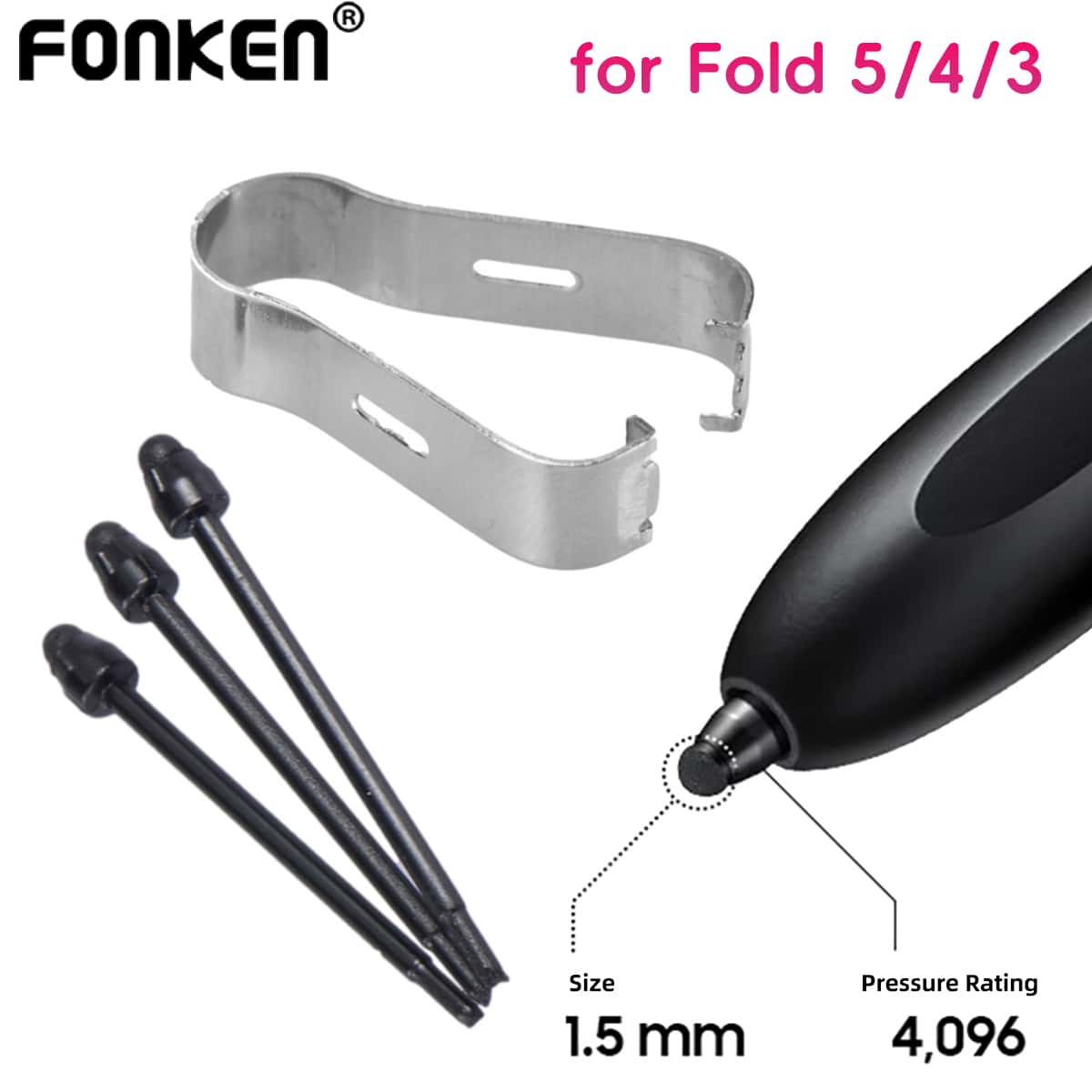 FONKEN 1 Bộ Ngòi Tương Thích Với Samsung Galaxy Z Fold 5/4/3 S Pen Fold Phiên Bản Active Touch Stylus Pen Ngòi Mẹo Với Dụng Cụ Loại Bỏ Nhíp - Ngòi thay thế (gói 3) - Xem 1