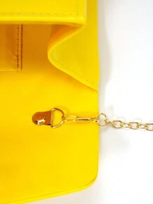 Bolso De Mano Grande recubierto Amarillo Con Diseño De Sobre, Bolso De Noche Elegante De Color Sólido Brillante Para Mujeres