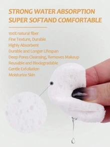 Maange 60入組心型壓縮臉部洗面粉撲配有透明收納盒,柔軟皮膚友好的臉部撲,化妝工具便於攜帶旅行 - 白色 - 查看 7