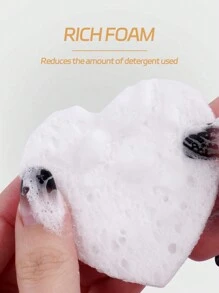 Maange 60入組心型壓縮臉部洗面粉撲配有透明收納盒,柔軟皮膚友好的臉部撲,化妝工具便於攜帶旅行 - 白色 - 查看 8