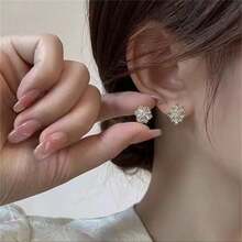 2023 耳環,設計師奢華雪花設計,可搭配任何服裝而不褪色 - 金色 - 查看 1