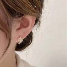 2023 耳環,設計師奢華雪花設計,可搭配任何服裝而不褪色 - 金色 - 查看 6
