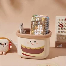 Desktop Square Mini Rubbish Bin Without Cover Classification Trash Can With Pressure Ring Mini Living Room Waste Paper Basket - Yellow - View 5