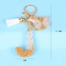1 móc khóa sáng tạo kèm đá chữ cái, phụ kiện nhựa, tua rua hình bướm, mặt dây chuyền chữ cái, móc khóa cho bé gái, phụ kiện ô tô, túi xách, phụ kiện học đường, phong cách Goth Y2k dễ thương, phụ kiện túi xách, dây đeo có ngăn đựng thẻ, phụ kiện ô tô, túi xách, móc khóa - Nhiều màu - Xem 31