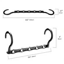 2入組節省空間衣架,高級智能衣架掛鉤,穩固的懸掛衣架,5個孔位適合重型衣物,衣櫥整理與儲存,是大學宿舍必備,適用於服裝店 - 黑色 - 查看 9