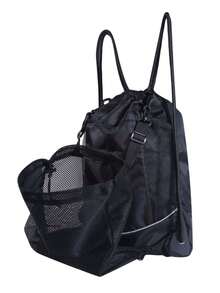 男孩抽繩籃球包,可折疊足球籃球背包健身包背包運動包可拆卸 - 黑色 - 查看 4