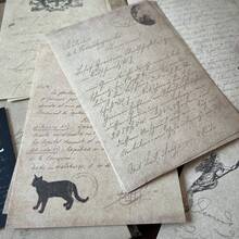 30 張復古手稿風格日記和信件材料紙,ins 復古英文背景紙適用於筆記本拼貼裝飾 - 彩色 - 查看 2