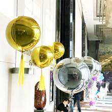 1 pezzo palloncino decorativo da 32 pollici con effetto specchio dorato 4D, adatto per feste ed eventi, galleggia riempito di elio, perfetto come regalo per Ognissanti, Ringraziamento e Natale - Dorato - Visualizzare 2
