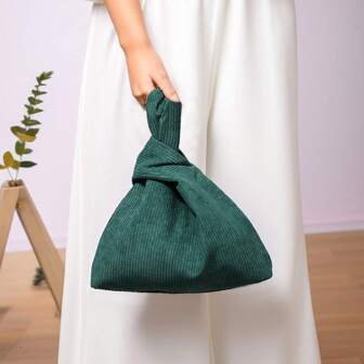 Fashionable Corduroy Classic Handbag With Wrist Strap, Mini Square Bag Suitable For Outings And Holding Cellphone