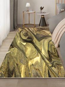 1 件金色水晶天鵝絨地毯,簡約風格,850 克/平方米,0.8 公分厚度,長方形防滑、可水洗地毯,適合客廳、臥室和家居裝飾 - 灰金色 - 查看 6