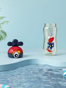 1個330ml兒童可重複使用的直飲蓋水瓶,便攜運動飲料瓶,適用於學校和戶外活動 - 紅色 - 查看 6