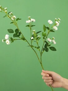 1/3 件人造玫瑰花束，家居/桌面花瓶装饰，婚礼，生日派对，花园，摄影道具 - 白色 - 查看 4
