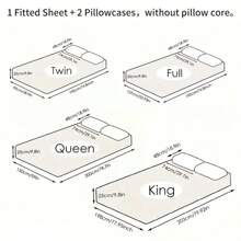 3PCS Fitted Sheet Set (1pc Fitted Sheet + 2PCS Pillowcases), Bed Comforter,Bed SheetsCover, Bedding,Solid Color Brushed Fabric, Bedding, Bedroom, High-Quality For Luxury Hotels, Versatile, Classic, Machine Washable, Skin-Friendly And Breathable, Soft And Comfortable