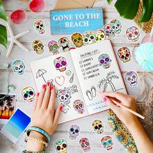 50入組/套彩繪骷髏風格防水diy創意塗鴉貼紙,適用於筆記本電腦手機盒吉他滑板車水瓶桿安全帽滑雪板行李箱冰箱門窗家居塗鴉裝飾貼紙 - 彩色 - 查看 5