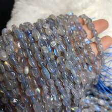 6*8 毫米天然拉长石不对称形状散珠带隔片适用于 DIY 珠宝制作 - 手链、项链配件 - 6*8MM[15in] - 查看 3