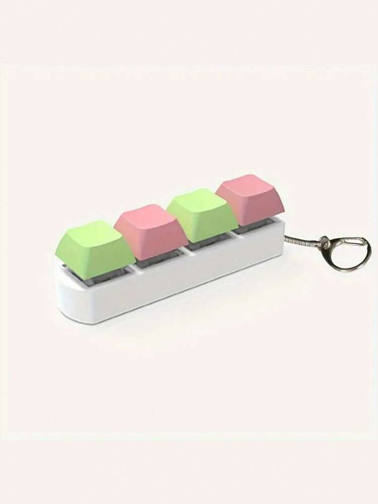 Tastiera Fidget Antistress Con Luci – 4 Tasti Cliccabili, Portachiavi Compatto 7,5x2x3 Cm, Per Bambini E Adulti – Gioco Sensoriale Per Concentrazione E Relax