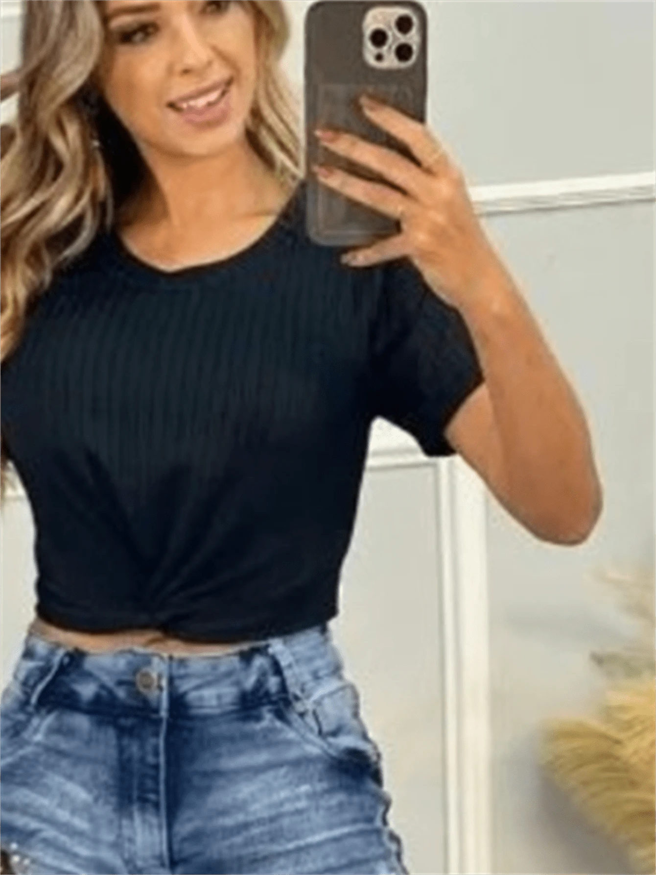 Women Tops - 黑色 - 查看 1