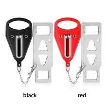1pc Door Double Hole Security Door Locker Latch Metal Lock Home Room Hotel Anti Theft Security Lock,Travel Anti-Theft Door Locker - Multicolor - View 4