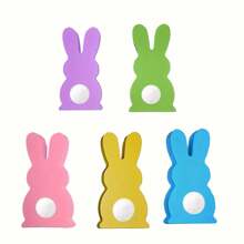 10pcs Easter  Multiple Colors Bunny Wooden Signs  Easter Tiered Tray Decor Set Rustic Wood Table Sign Spring Tabletop Decorations For Home Farmhouse Decor - Multicolor - View 5