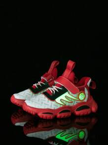 1雙兒童戶外運動鞋,配旋轉扣環,適用於跑步、休閒等室內外活動,具防滑、透氣、輕便、時尚等特點 - 紅白色 - 查看 1