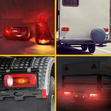 Iluminación de remolque de luz trasera 13 pin, luces traseras de iluminación de remolque de 12 V con 6 funciones, 2 x 5.5 m de cable establecido - Rojo - Ver 7