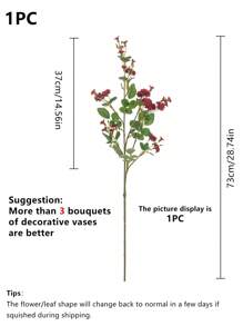 1/3 件人造玫瑰花束，家居花瓶装饰，婚礼装饰，户外花园装饰，生日派对道具 - 紅色 - 查看 2