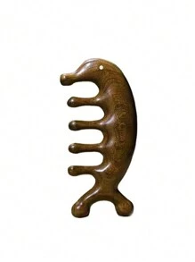 1 件檀香按摩梳、小海豚经络按摩梳、五齿木疗梳发刷、刷子、发刷、边缘刷、刷头发、发梳、梳头发、顺发刷、球刷、迷你发刷、发刷套装、木梳 - 彩色 - 查看 3