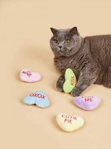 2入組隨機發送心形絨布貓玩具用品 - 彩色 - 查看 3