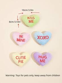 2入組隨機發送心形絨布貓玩具用品 - 彩色 - 查看 2