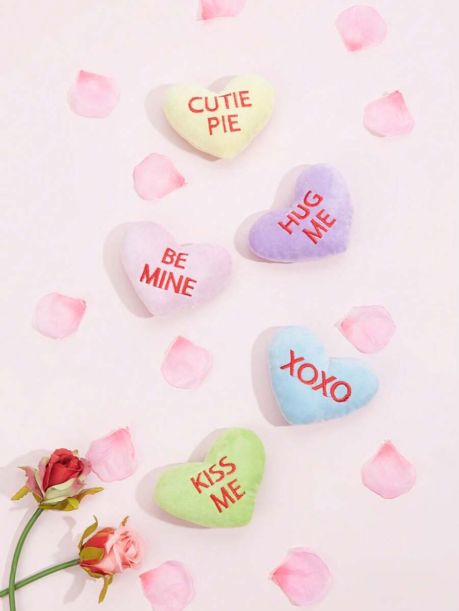 2入組隨機發送心形絨布貓玩具用品 - 彩色 - 查看 1